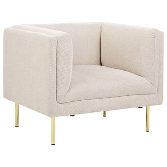 Beliani Beliani - Sill&oacute;n Moderno Tapizado Con Reposabrazos De Tela Beige Moen