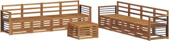 vidaXL Conjunto De Sof&aacute;s De Exterior 9 Uds. Natural Vidaxl