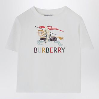 Burberry White cotton T-shirt with EKD