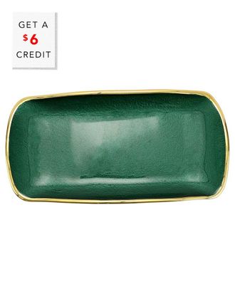 Vietri Vietri Metallic Glass Rectangular Tray