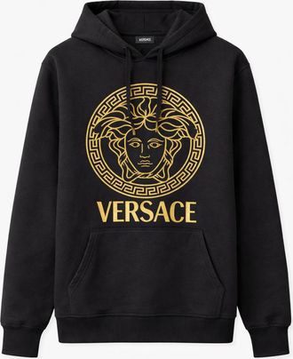 Versace Medusa Black Cotton Hoodie