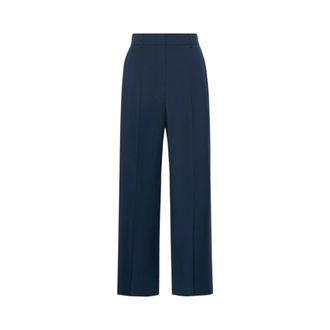 Max Mara Pantalones Anchos - Trousers - Mujer - Azul - XS