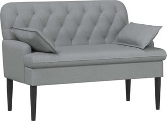 vidaXL Sof&aacute; Amoroso Con Botones Acolchados Gris Claro 111 X 68 X 80 Cm Vidaxl