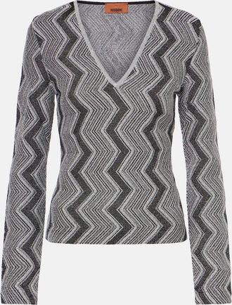 Missoni Zig Zag metallic knit sweater