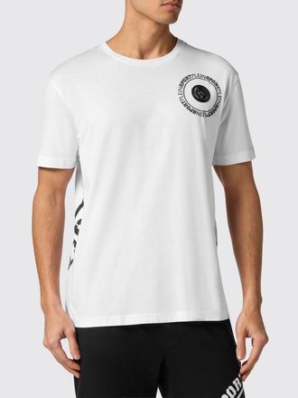 Plein Sport Cotton T-Shirt with Graphic Print and Hexagon Logo
