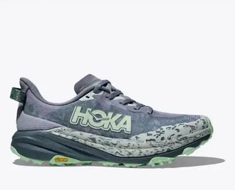 Hoka One One Womens Speedgoat 6 Running Shoes In Moonlight / Thunder Cloud
