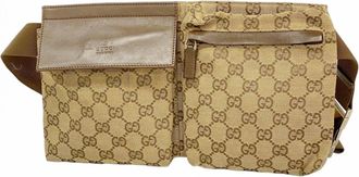 Gucci Beige Canvas Sling Bag (Pre-Owned)