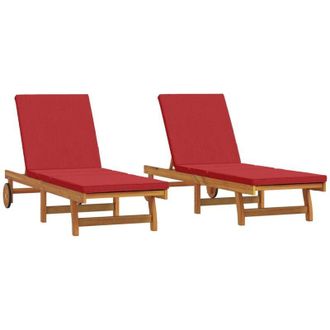 vidaXL Sun Lounger 3 pcs Brown 40 x 40 x 40cm Solid Acacia wood vidaXL