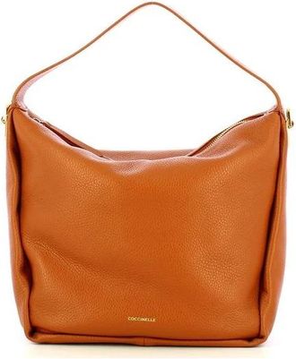 Coccinelle Oliver Handbag Grained Leather - Dames - Schoudertassen - Bruin - ONE Size - Katoen - Tassen