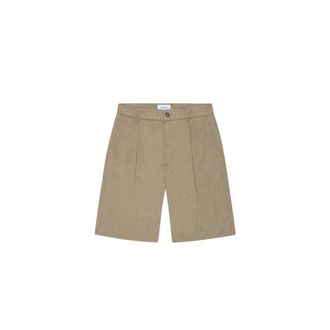 Les Deux Casual Shorts, male, Green, Size: W30 Reece Pleated Slub Suit Pants