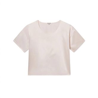 Pj Harlow Womens Brie Short Sleeve Satin Tee In Icy Pink