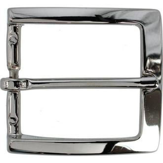 Trafalgar Store 35mm Solid Brass Vaulted Italian Square Harness and Belt Buckle in Shiny Nickel at Nordstrom