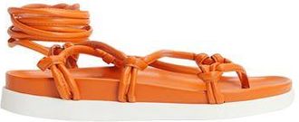 8 by YOOX LEATHER LACE-UP FLAT TOE-POST SANDALS