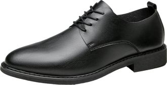 Generic Mens Oxford Dress Shoes Soft Upper Comfortable Soft Sole Lightweight Youth Style Business Casual Design Footwear for Office Daily Wear(10.5) Black