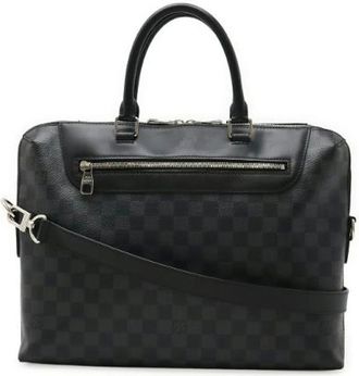 Louis Vuitton Pre-owned Handbags, male, Black, Size: ONE SIZE Pre-owned Canvas briefcases