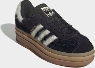 adidas Sneaker ADIDAS ORIGINALS GAZELLE BOLD, Damen, Gr. 38,5, core schwarz, cream wei&szlig;, gold metallic, Leder, Textil, Schuhe Sneaker