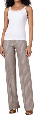 Avenue Montaigne Flavia Linen Solar Pants In Mushroom