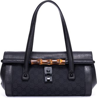 Gucci Pre-owned Womens GG Bamboo Bullet Shoulder Bag - Black - One Size
