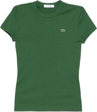 Lacoste logo-appliqu&eacute; cotton T-shirt - Green