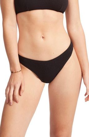 Seafolly Sea Dive Bikini Bottoms in Black at Nordstrom, Size 10 Us