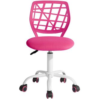 Furniture R FurnitureR CARNATION Desk Chair Home Office Swivel Mesh Seat,Grid Pink I