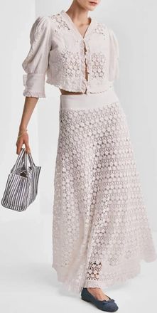 byTiMo Linen Maxi Skirt In White