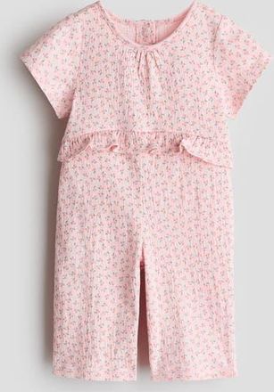 H&M Crinkled Romper Suit in Light Pink/cherries at Nordstrom, Size 18M