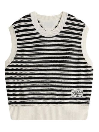 Tommy Hilfiger striped sleeveless sweater - men - Cotton - S - Black