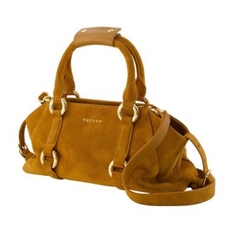 Alexander McQueen Womens Farringdon Shoulder Bag Brown Calfskin