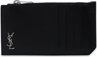 Saint Laurent Branded Card Case - Heren - Portefeuilles - Zwart - ONE Size - Leer - Accessoires
