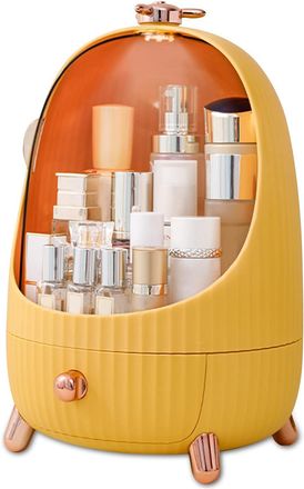 OEM Caja Amarilla Antipolvo Con Cajones, Luz Led Integrada Y Espacio Para Guardar Joyas: Moderno Contenedor De Cosm&eacute;ticos (tama&ntilde;o M)