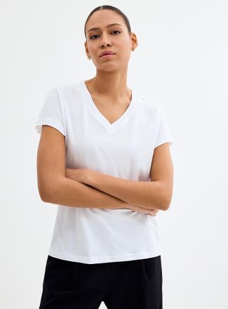 Sams&oslash;e & Sams&oslash;e Soft jersey V-neck T-shirt