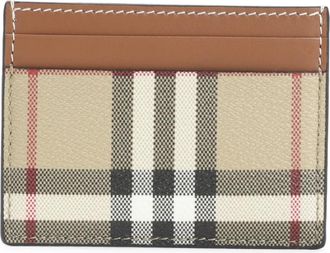 Burberry Medium Check Bifold Portemonnee - Dames - Portefeuilles - Bruin - ONE Size - Katoen - Accessoires