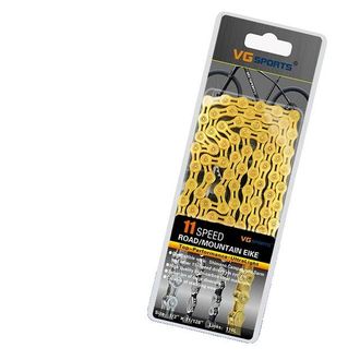 OEM Cadena De Bicicleta, Acero De Alto Carbono, Compatible Con M&uacute;ltiples Velocidades, Oro De 11 O 14 Quilates
