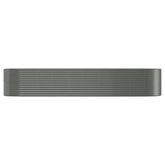 Berkfield Home Garden Raised Bed Powder-coated Steel 396x100x68 cm Grey | Size: 396 x 100 x 68 cm