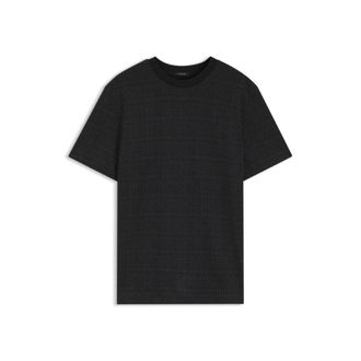 BOSS Cotton T-shirt with two-tone jacquard-knit pattern