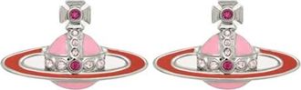 Vivienne Westwood Small Neo Bas Relief Earrings - Dames - Oorbellen - Roze - ONE Size - Leer - Accessoires