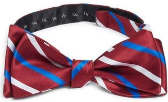 Clifton Wilson Stripe Silk Bow Tie in Maroon at Nordstrom
