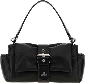 Vivienne Westwood Black Hazel Treasure Large Shoulder Bag