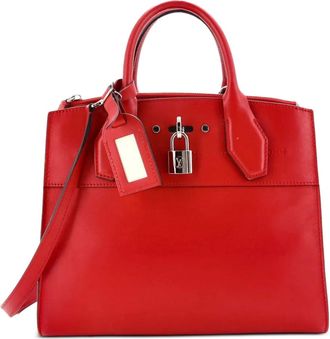 Louis Vuitton City Steamer Handbag Leather PM satchel - Rood