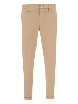 Re-hash logo-patch button trousers - men - Cotton/Lyocell/Lycra - 38 - Neutrals