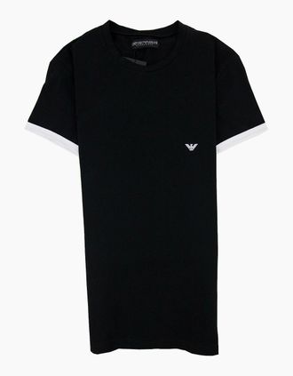 Emporio Armani Mens Emporio Armani Logo Side Stripe T Shirt Black - Size: 36