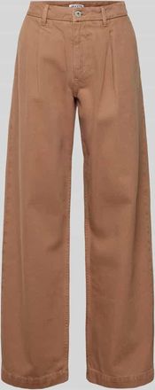 Jake*s Casual Wide Leg Bundfaltenhose mit Eingrifftaschen in Mittelbraun, Gr&ouml;&szlig;e 34