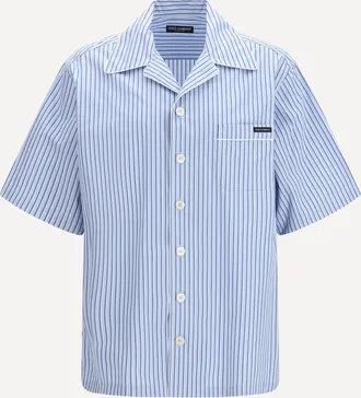 Dolce & Gabbana Striped poplin Hawaii Shirt Male 39