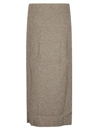 Circus Hotel Viscose Midi Skirt - Gold
