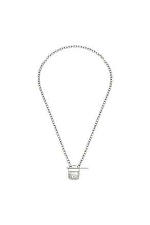 Diesel Stainless Steel Necklace - Necklaces - Unisex - Silver