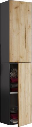 ebuy24 Gabinete De Ba&ntilde;o De Madera Vcm Muebles De Ba&ntilde;o Estante De Pared Ba&ntilde;o Gabinete De Ba&ntilde;o Gabinete Alto Dimensiones Aprox. Al. 150 X An. 33 X T. 22 Cm - L