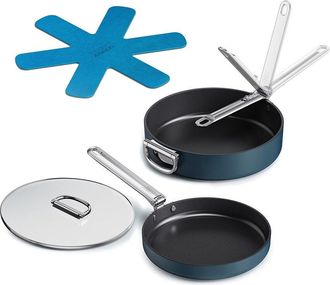 Joseph Joseph Space Ceramic Non-Stick 3Pc Essential Cookware Set With Folding Handles