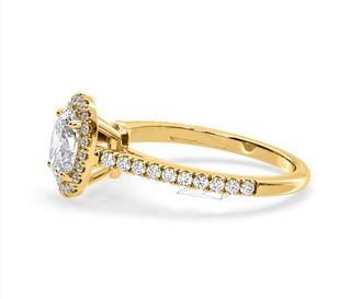 The Diamond Store Georgina Lab Oval Diamond Halo Engagement Ring 18K Gold 2.05ct F/VS1