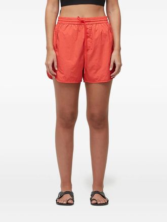 Osklen micro-perforated drawstring shorts - women - Cotton - S - Orange